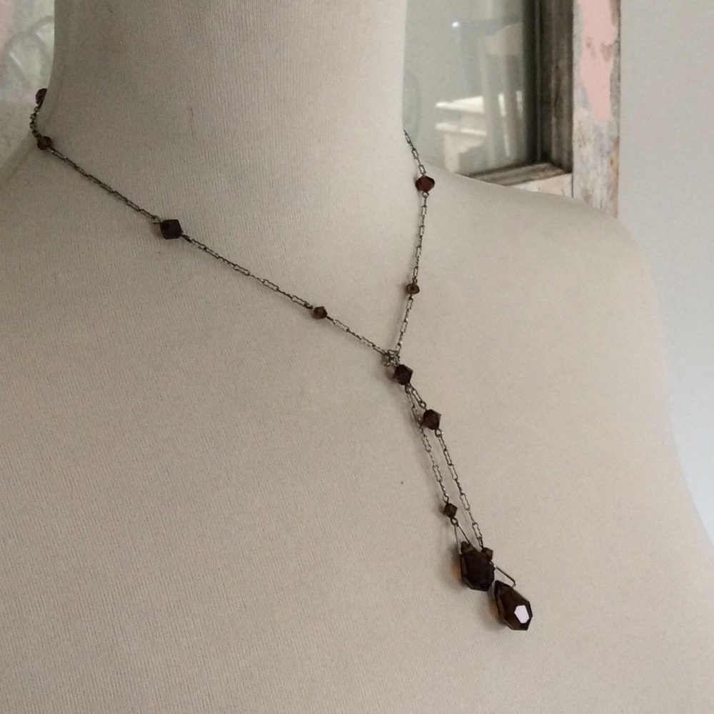 Austrian Crystal Lariat Necklace